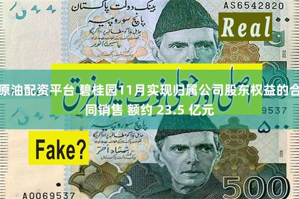 原油配资平台 碧桂园11月实现归属公司股东权益的合同销售 额约 23.5 亿元