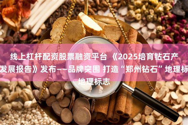 线上杠杆配资股票融资平台 《2025培育钻石产业发展报告》发布——品牌突围 打造“郑州钻石”地理标志